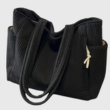 Léa | Luxurious ribbed tote bag with cord details