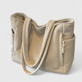 Léa | Luxurious ribbed tote bag with cord details