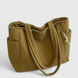 Léa | Luxurious ribbed tote bag with cord details