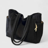 Léa | Luxurious ribbed tote bag with cord details