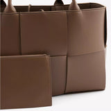 Lea | Brown Woven Tote Bag