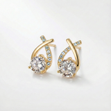 Léonie – Gold earrings with cross and zirconium oxides