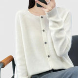 Keira | Camel Crew-Neck Cardigan