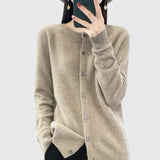 Keira | Camel Crew-Neck Cardigan