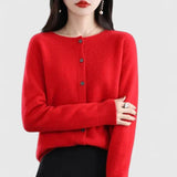 Keira | Camel Crew-Neck Cardigan