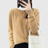 Keira | Camel Crew-Neck Cardigan