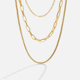 Josephine – Three-row gold necklace with delicate links