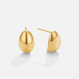 Inès – Gold earrings with rounded curvature.