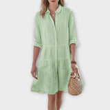 Nadie | Pink Striped Shirt Dress