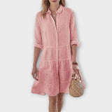 Nadie | Pink Striped Shirt Dress