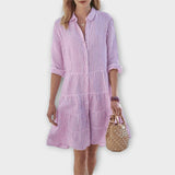 Nadie | Pink Striped Shirt Dress