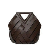 Nina | Brown Woven Cut-Out Handbag