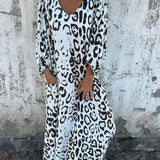 Jessa | Turquoise Leopard-Print Maxi Dress