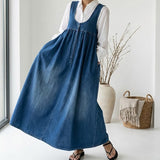 Carmen | Long Denim Dress with Straps