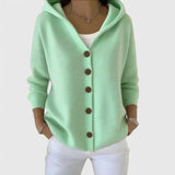 Rose | Mint Hooded Button Cardigan