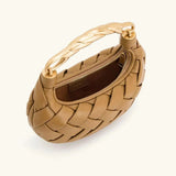 Rosalie | Tan Braided Crescent Bag