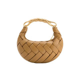 Rosalie | Tan Braided Crescent Bag