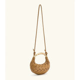 Rosalie | Tan Braided Crescent Bag