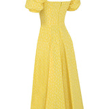 Aviana | Sage Puff-Sleeve Midi Dress