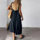 Amaris | Brown Sleeveless Midi Dress