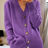 Lily | Pink V-Neck Button Cardigan