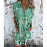 Mica | Black White-Print Tunic Dress