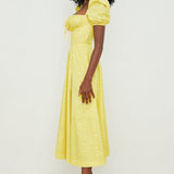 Aviana | Sage Puff-Sleeve Midi Dress