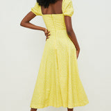 Aviana | Sage Puff-Sleeve Midi Dress