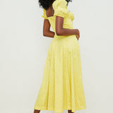 Aviana | Sage Puff-Sleeve Midi Dress