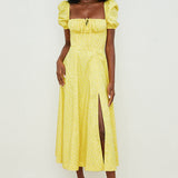 Aviana | Sage Puff-Sleeve Midi Dress