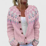 Alana | Pink Floral-Yoke Cardigan
