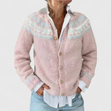 Alana | Pink Floral-Yoke Cardigan