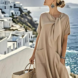 Fleur | Cream Button-Front Maxi Dress
