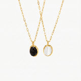 Véronique – Double gold necklace with black details