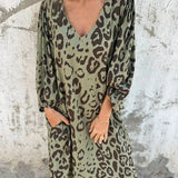 Jessa | Turquoise Leopard-Print Maxi Dress