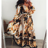 Faye | Brown Paisley Wrap Maxi Dress
