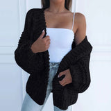 Evie | Camel Chunky Open Cardigan