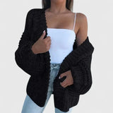 Evie | Camel Chunky Open Cardigan