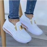 Nalya | Blue Zip-Front Sneakers